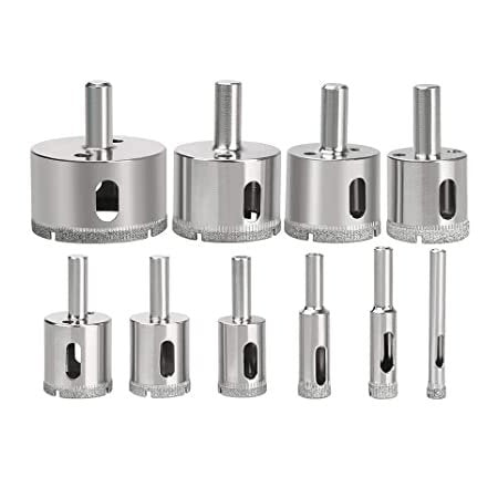 LOT Pcs SET Saw Bit Set 1/4" 2" Inch Granite Glass - Tools 10 Piece Diamond Dust Hole SAW Drill BIT for Ceramic Tile Marble Rock Porcelain