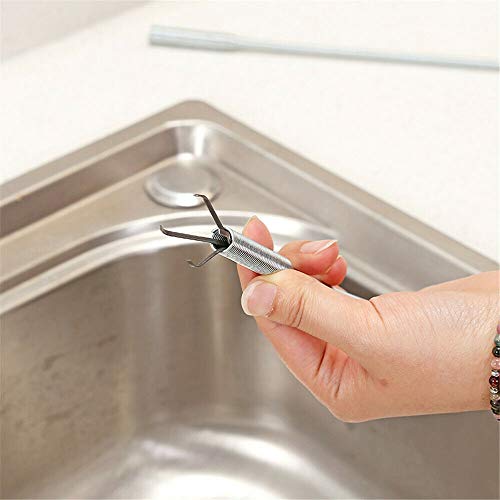 Flexible Grabber Claw Pick Up Reacher Tool with 4 Claws Drain Clog Remover,  Snake Hair Catcher Shower Sink Cleaning Tool (79 in)