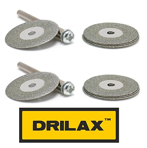 DRILAX 10 pcs 7/8 inch Diamond Disc Gem Stones, Metal, Glass, Ceramics, Porcelain, Tiles, Carbide, Rocks Cutting Blades